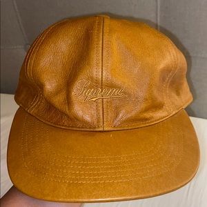 Cognac/tan SUPREME leather hat (gently used)